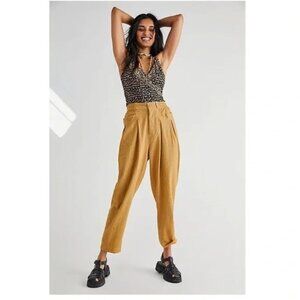 Free People Make A Stand Trouser Pants in Sepia Seersucker